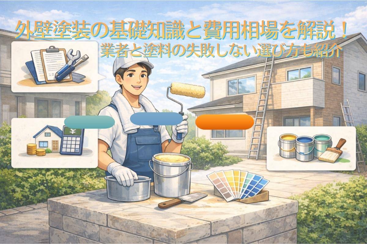 外壁塗装の基礎知識と費用相場を解説！業者と塗料の失敗しない選び方も紹介